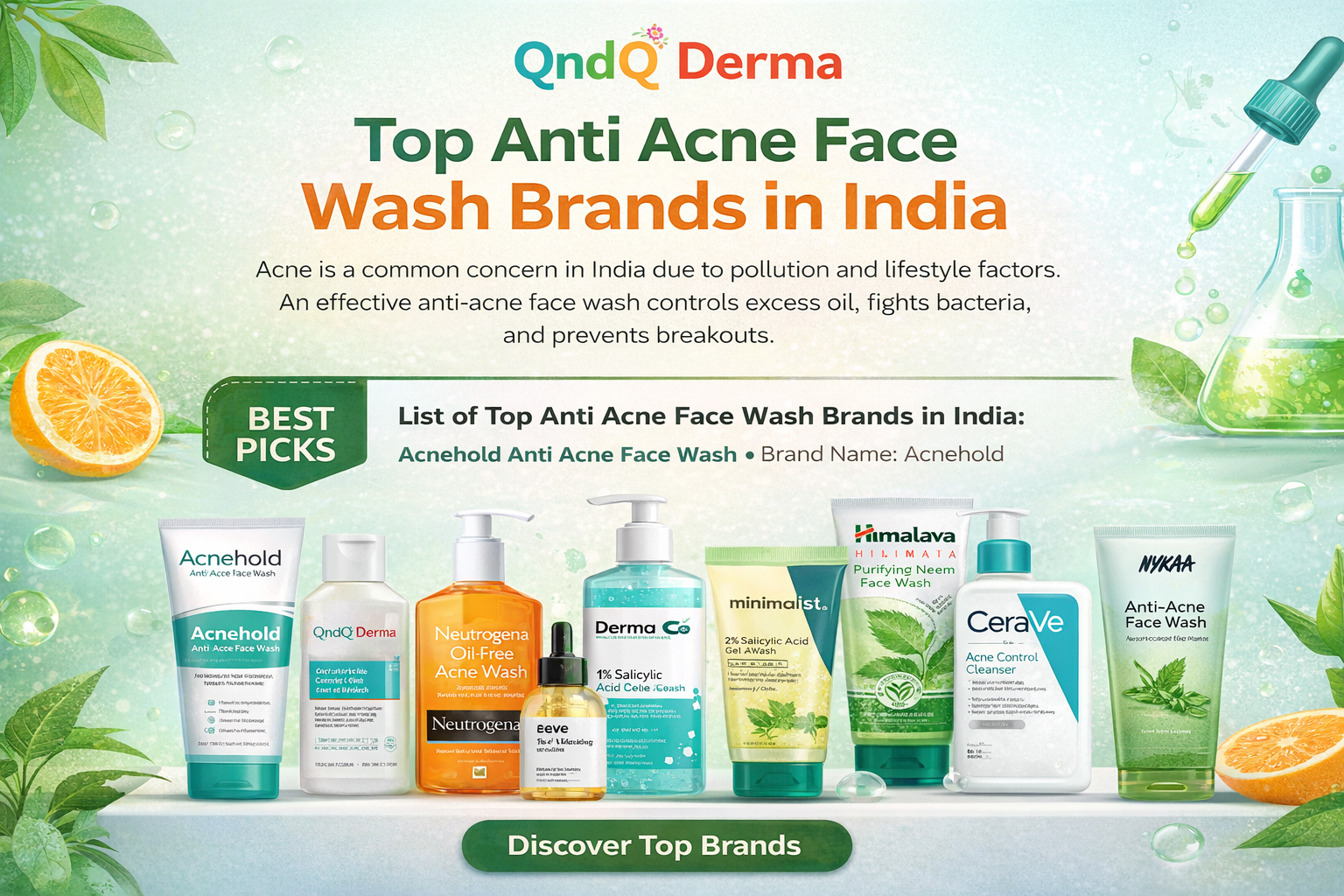 Top Anti Acne Face Wash Brands in India